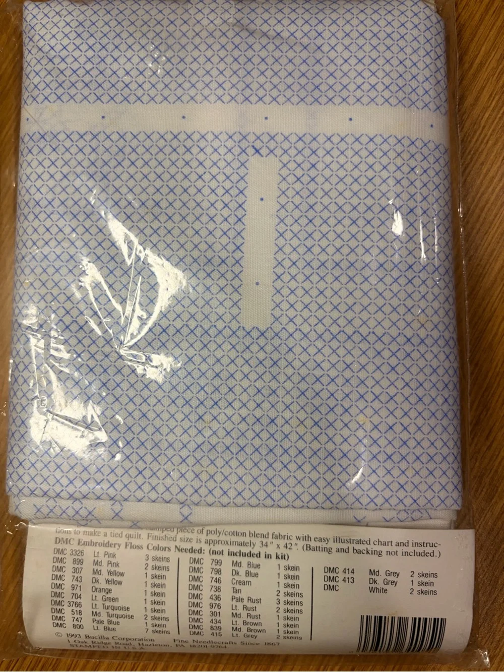 NWT Vintage Bucilla Noah's Ark Stamped Quilt Top for Baby Nursery #64005 Craft
